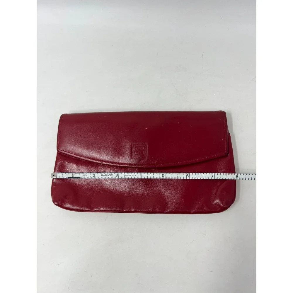 Vintage St Thomas Red Leather Cowhide Clutch Purse Wallet